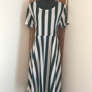 New Large Green Stripe Dress
